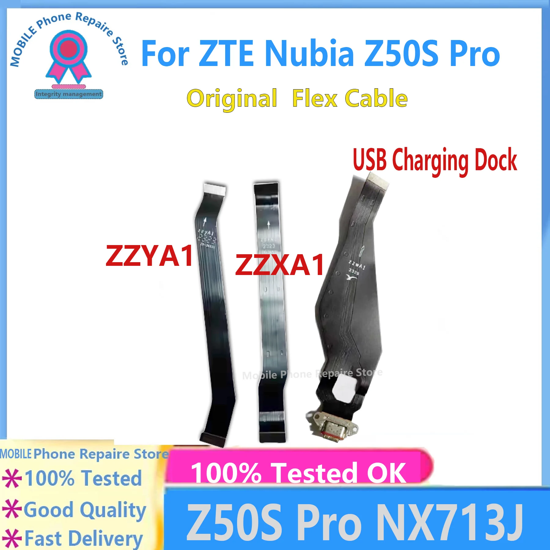 

Display Flex Cable For ZTE Nubia Z50S Pro NX713J Original USB Charging Port Dock Charger Replacement Part Motherboard Flex Cable