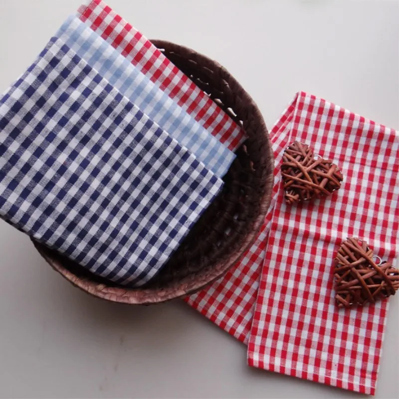 1Pc Cotton Checkered Table Napkins Kitchen Placemat Home Dinner Table Cloth Mat Christmas Decoration