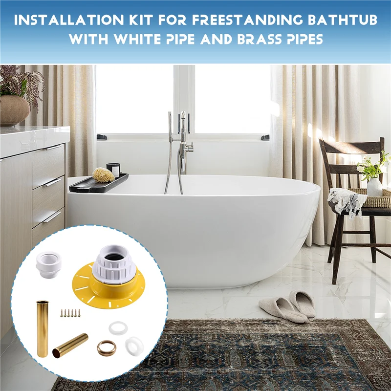 

AS60-для отдельно стоящего установочного комплекта для ванны с белой трубой и латунными трубами в комплекте