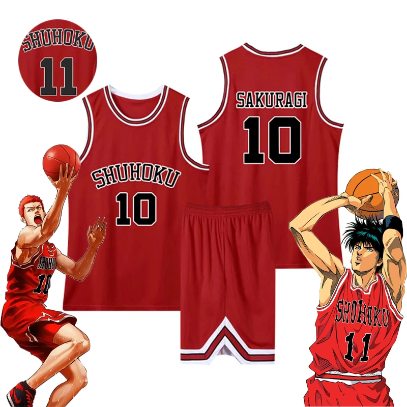 CGMGTSN Anime Sakuragi Hanamichi Cosplay Slam Dunk Jersey Shohoku School Basketball Team Uniform Sportswear Kaede Rukawa Costume