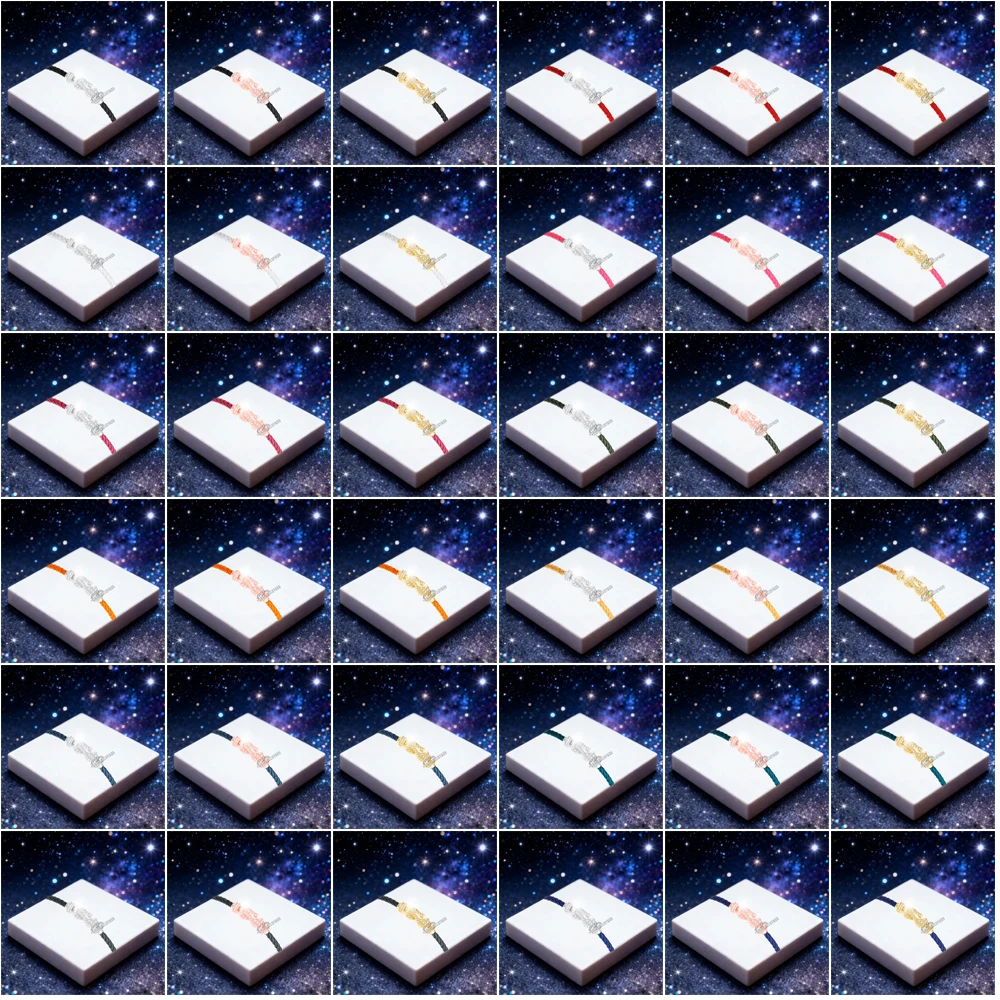 

KUXM Новый браслет из серебра 925 пробы с полным цирконом M восьми персонажей, черный, синий, красный, женский повседневный браслет, подарки для вечеринок, роскошные ювелирные изделия для пар