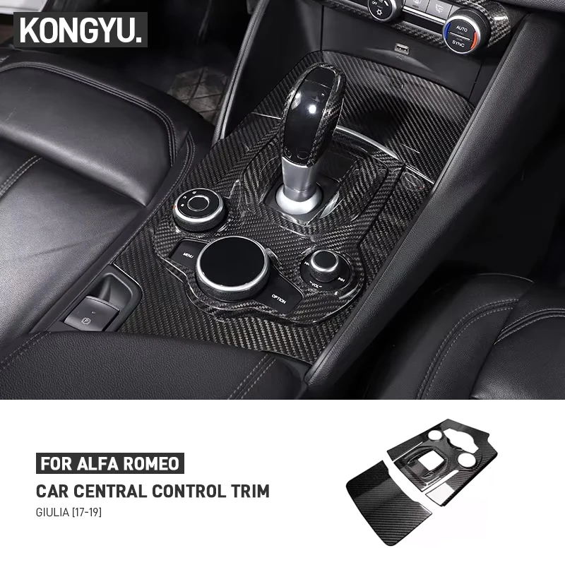 

Для Alfa Romeo Giulia 2017-2019 настоящее углеродное волокно, центральная консоль автомобиля, панель переключения передач, накладка, наклейка, аксессуары для интерьера