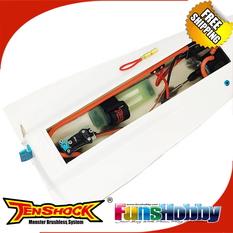 Tenshock Mini ECO volador Glass/carbon Firber ARTR BOAT With viper Motor BX40 ESC