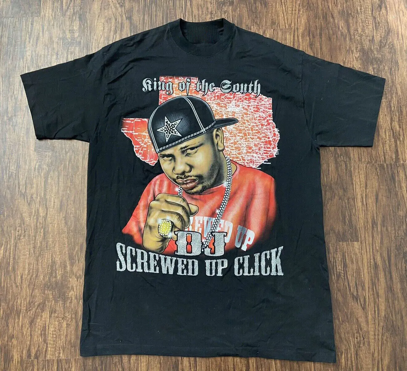 Vtg DJ SCREW Screwed Up Click Heavy Cotton Black Full Size Shirt BL370