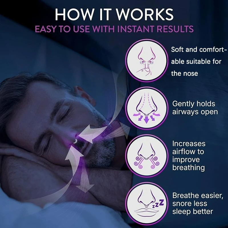 3 sizes Stop Snoring Device Silicone Elastic Nose Clip Anti-Snoring Supplies Nasal Dilator for Better Sleep & Improved Airflow - Detail 1