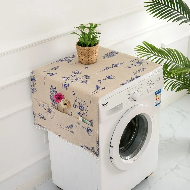 1pc Microwave Oven Cover Cloth Single Door Printed Dust Cover Countryside Cover Cloth Household Daily Necessities