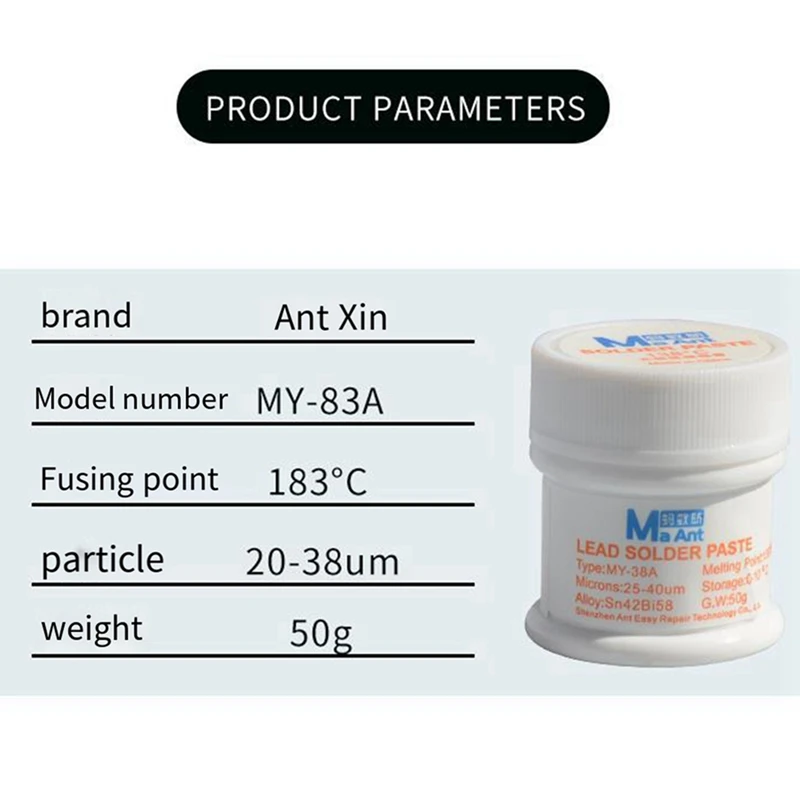 Imagem -03 - Ant Lead Solder Paste Soldagem Flux para Celular Reparação de Microsoldering Reparação Motherboard Ferramentas de Solda ma