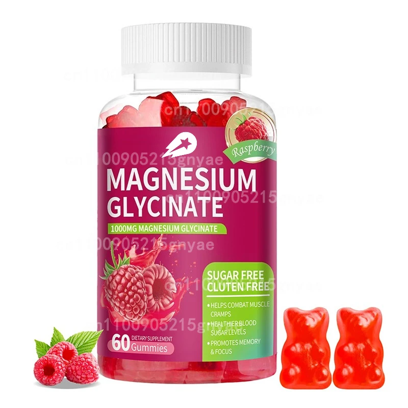 

Глицинские магниевые жевательные конфеты, магниевые добавки для взрослых, содержащие витамины B6 и детский магниевый клубничный аромат