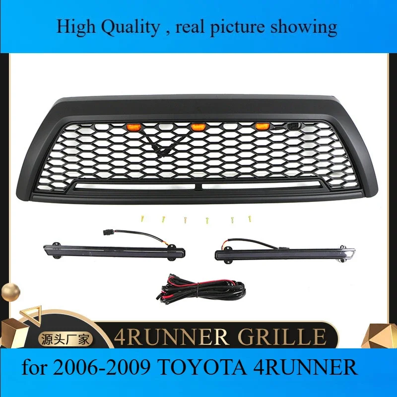 car Front Bumper Grille Trim for 2006-2009 TOYOTA 4RUNNER 4 RUNNER LED grill auto Racing grills