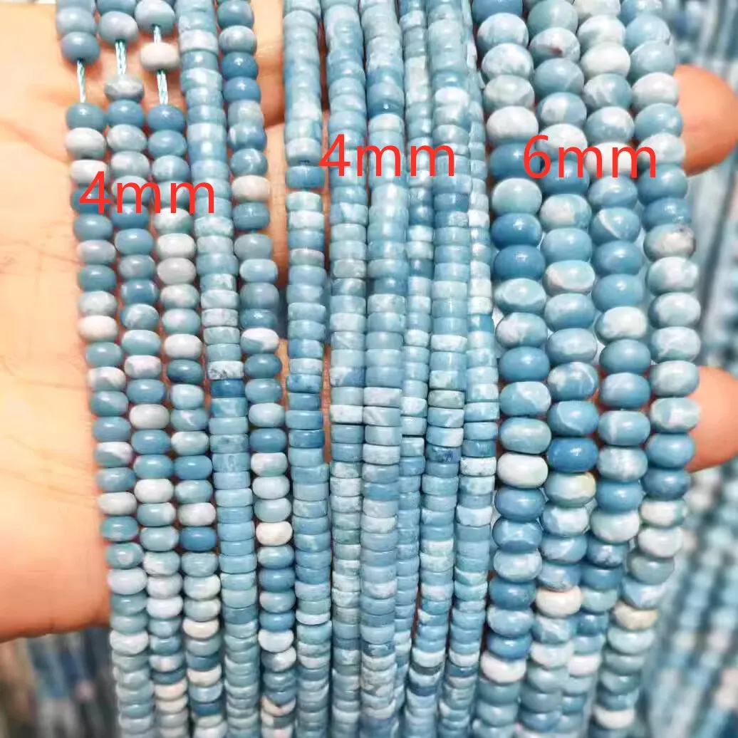 

Larimar pillar/roundelle/baroque blue 4/6/10mm 38cm for DIY jewelry making FPPJ wholesale nature loose beads