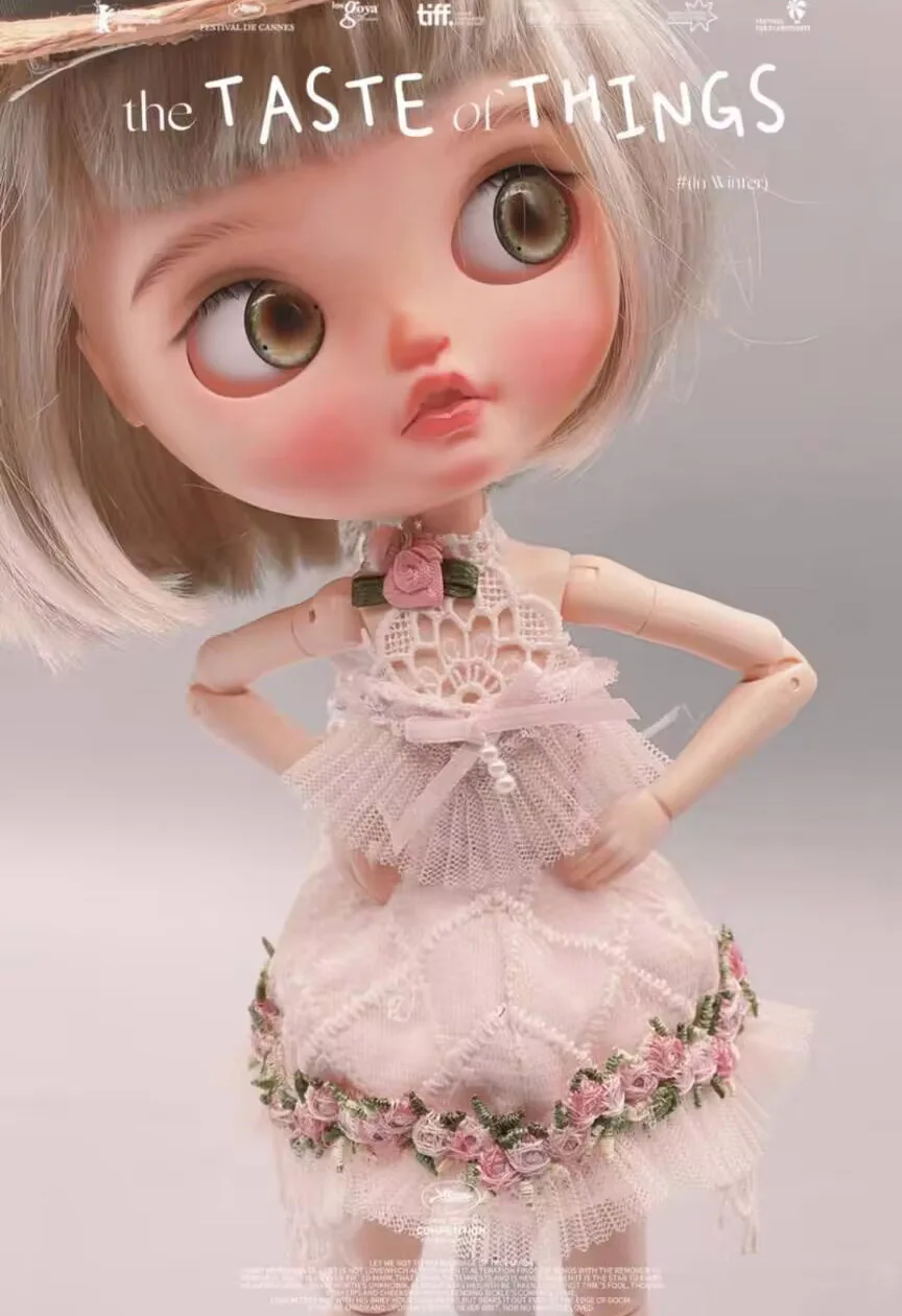 2025 1pcs floral bow style Landoudou/Blythe dress pink 1/6 30cm(Fit for  azone,Pullip,Ob22/24/26, Licca)