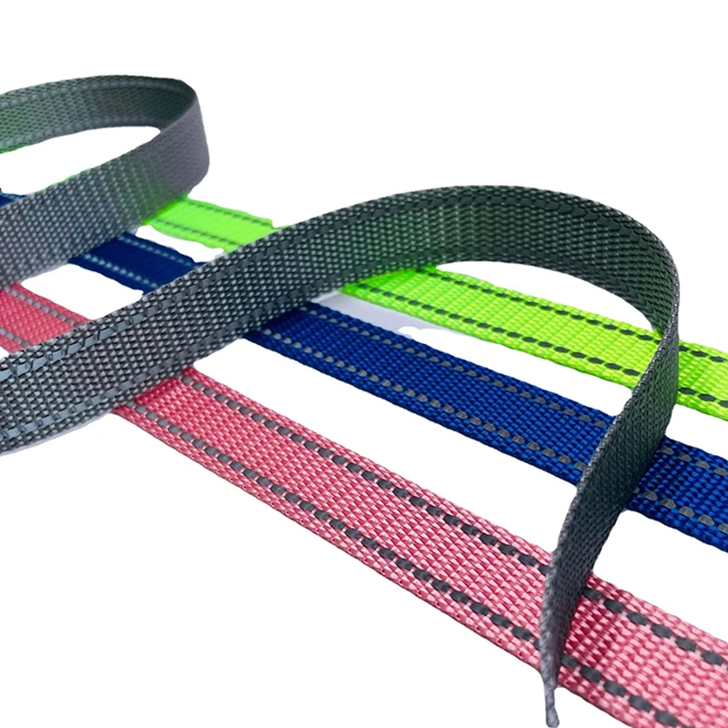 5 Meters 3/4 inch 20mm Polyester Reflective Webbing 1mm Thickness Safety Belt For DIY Pet Collar Bag Strap Sewing 10 Colors