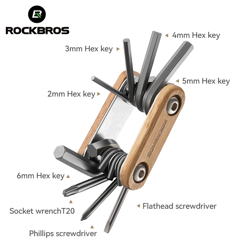 ROCKBROS Bike Repair Tools Multifunctional 8 In 1 Pocket Mini Bicycle Tools Portable Screwdriver Motorcycle Cycling Repair Tools