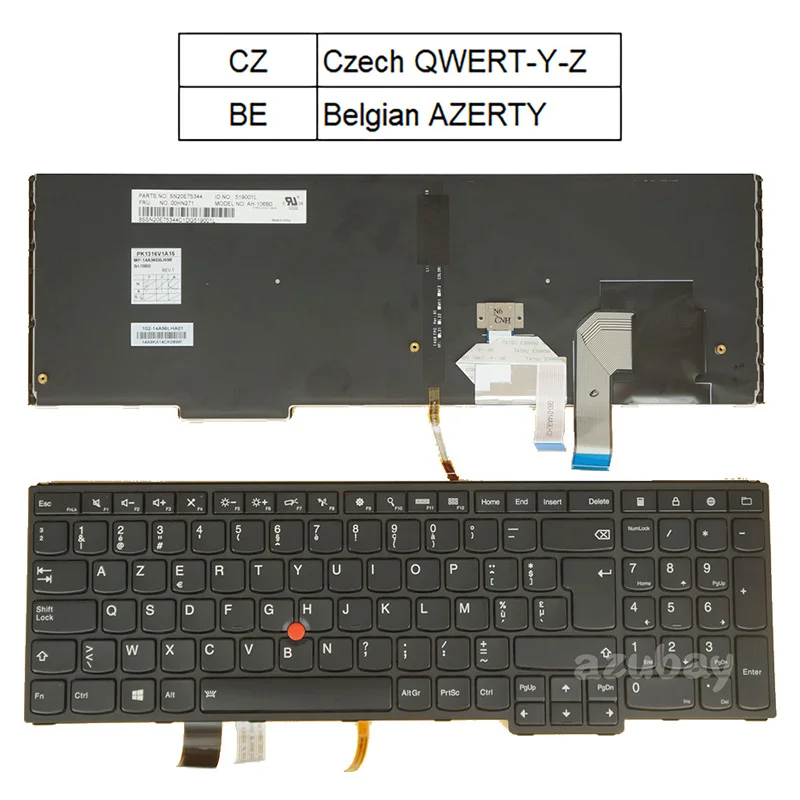 Backlit Laptop Keyboard for Lenovo Thinkpad Yoga S5, Yoga 15 (20DQ 20DR) 00HW656 00HN271 00HN273 00HW658 Czech CZ Belgian AZERTY