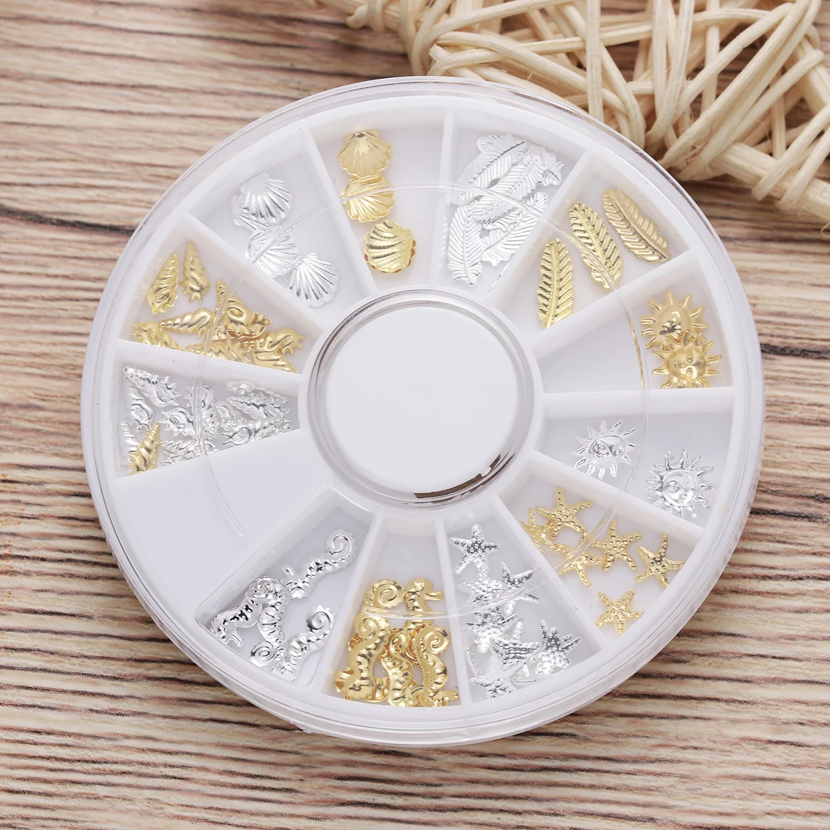 

1PC 12 Grids Metal Rivet Studs Mixed Stickers for Girls Women Stylish Decorations Studs Decorations Metal Decor Nail