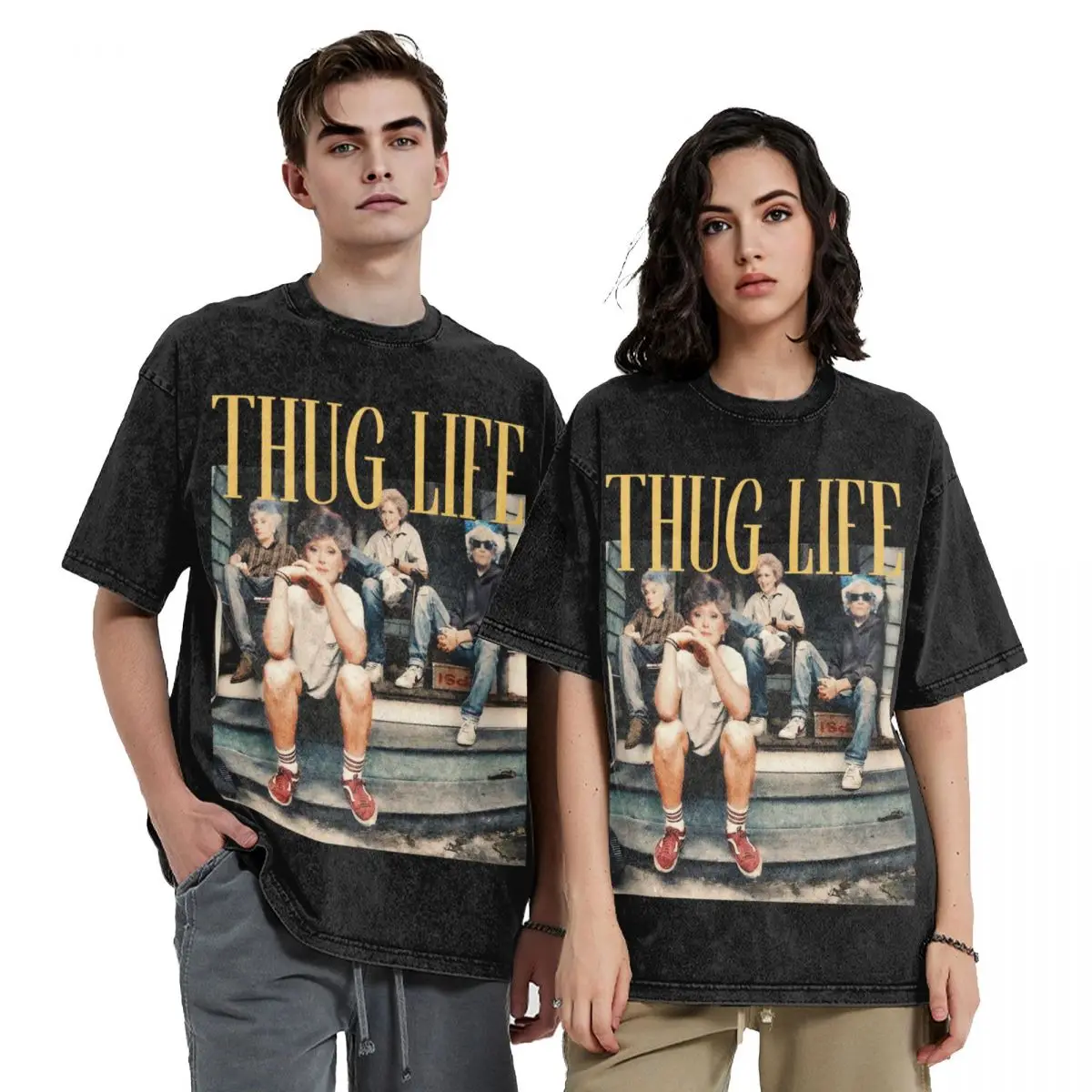 Summer Golden Girls Thug Life T Shirts Streetwear Hip Hop Fashion T-Shirts 80s TV Sitcom Stay Golden Squad Tee Shirt Men Women