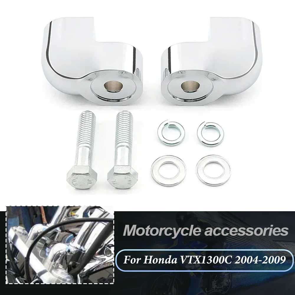 

For Honda VTX1300C VTX 1300C VTX1300 C 2004-2009 Handlebar Riser Pullback 2" Rod Plated CNC Aluminum Motorcycle Accessories