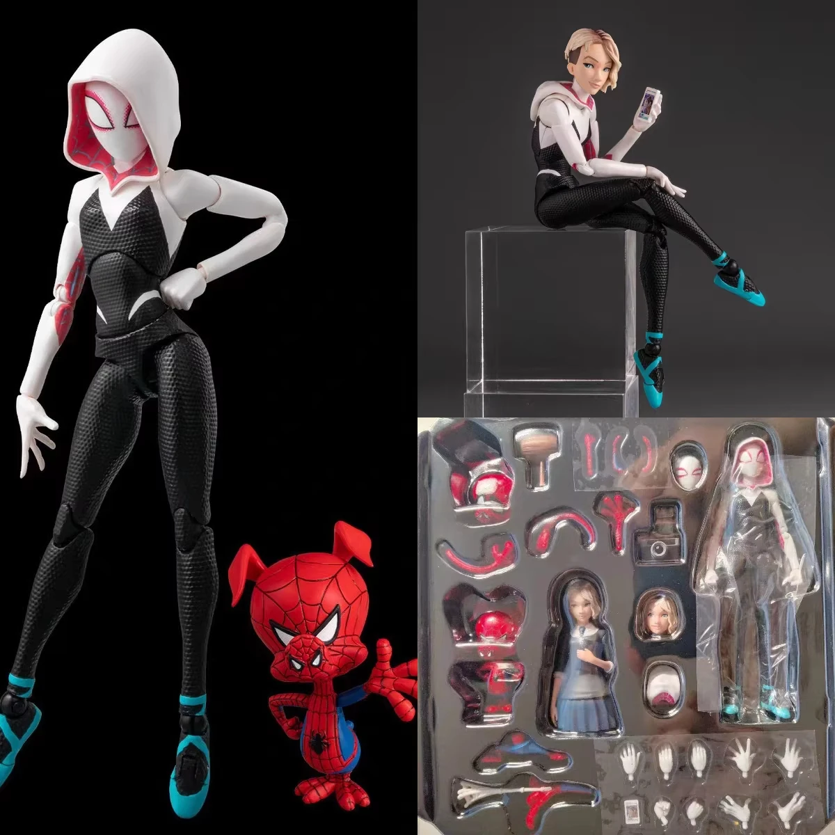 Spider-Man：Into The Spider-Verse Gwen Stacy Anime Action Figure Collectible Toys Model Ornament Boys Birthday Gift