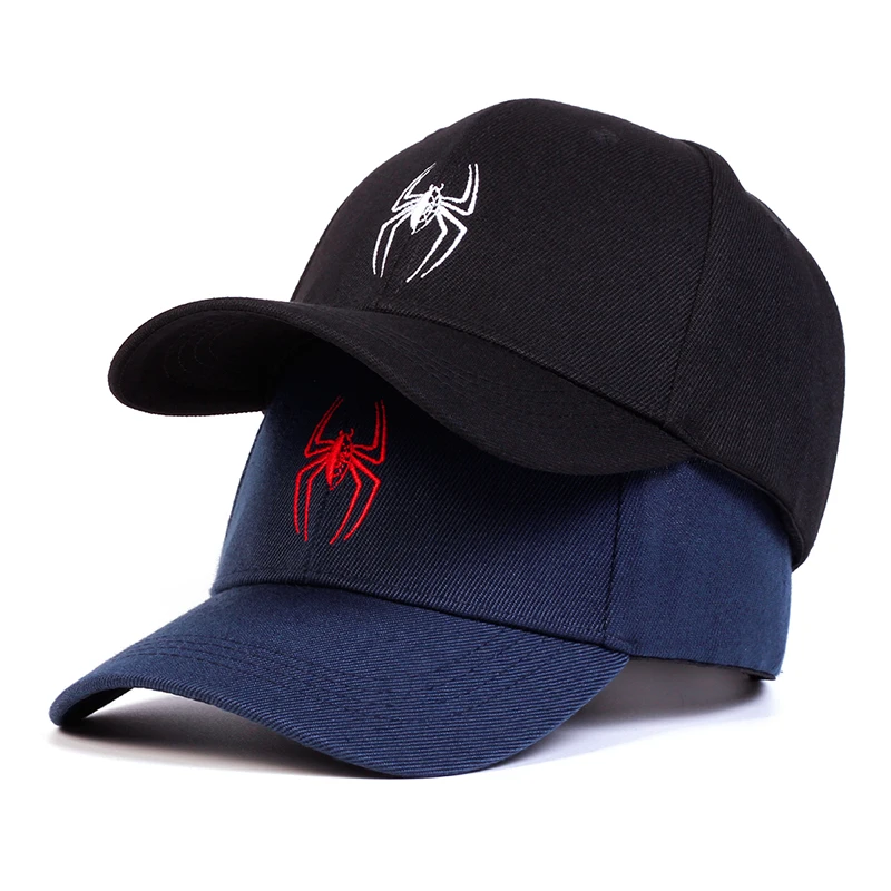 Unisex Spider Embroidery Baseball Caps Spring Autumn Outdoor Adjustable Casual Hats Sunscreen Hat