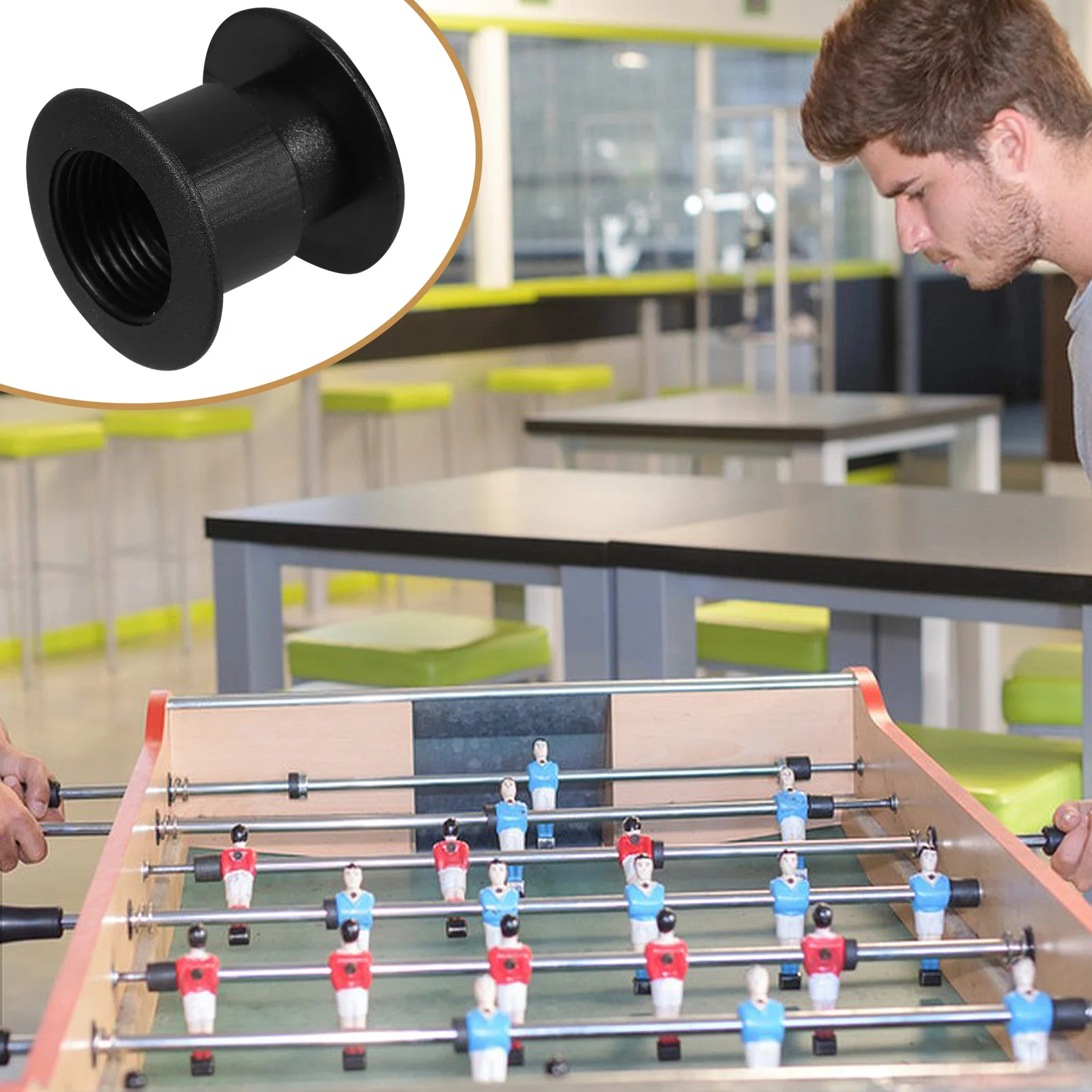 

16 Pcs Football Machine Bearing Foosball Table Parts 12mm Shaft Bushings Plastic Accessories Dining Table Smooth
