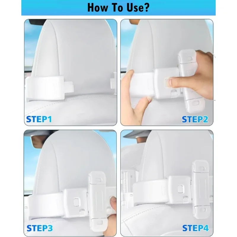 وسادة مسند الرأس قابلة للتعديل لنموذج Y/3 وسادة الرقبة وسادة مسند الرقبة لرأس السيارة مع دعامة وخطاف مخفي #6