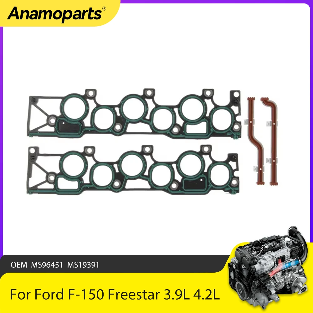 Engine Parts Intake Manifold Gasket Fit 3.9 4.2 L For 05-08 Ford F-150 Freestar Mercury Monterey 3.9L 4.2L V6 OHV GAS MS96451