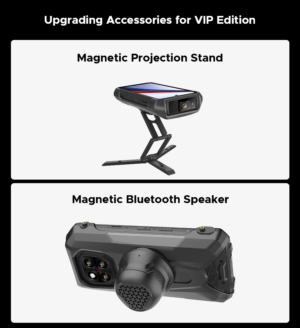 DOOGEE V Max Play Projector Rugged Phone 16GB+512GB 20500mAh 200MP Smartphon 5G 6.78" Display Dual Camping Lights Android 15 NFC