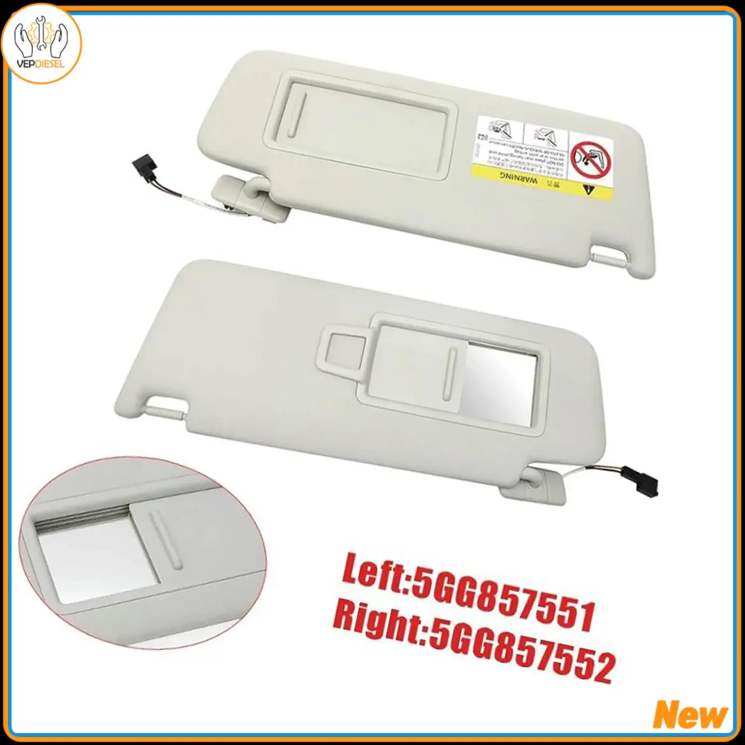 

Front Sun Visor Panel With Makeup Mirror 5GG857552 5GG857551 For VW Golf 7 Jetta MK7 Passat B8 T-Cross Car Sun Visor Accessories