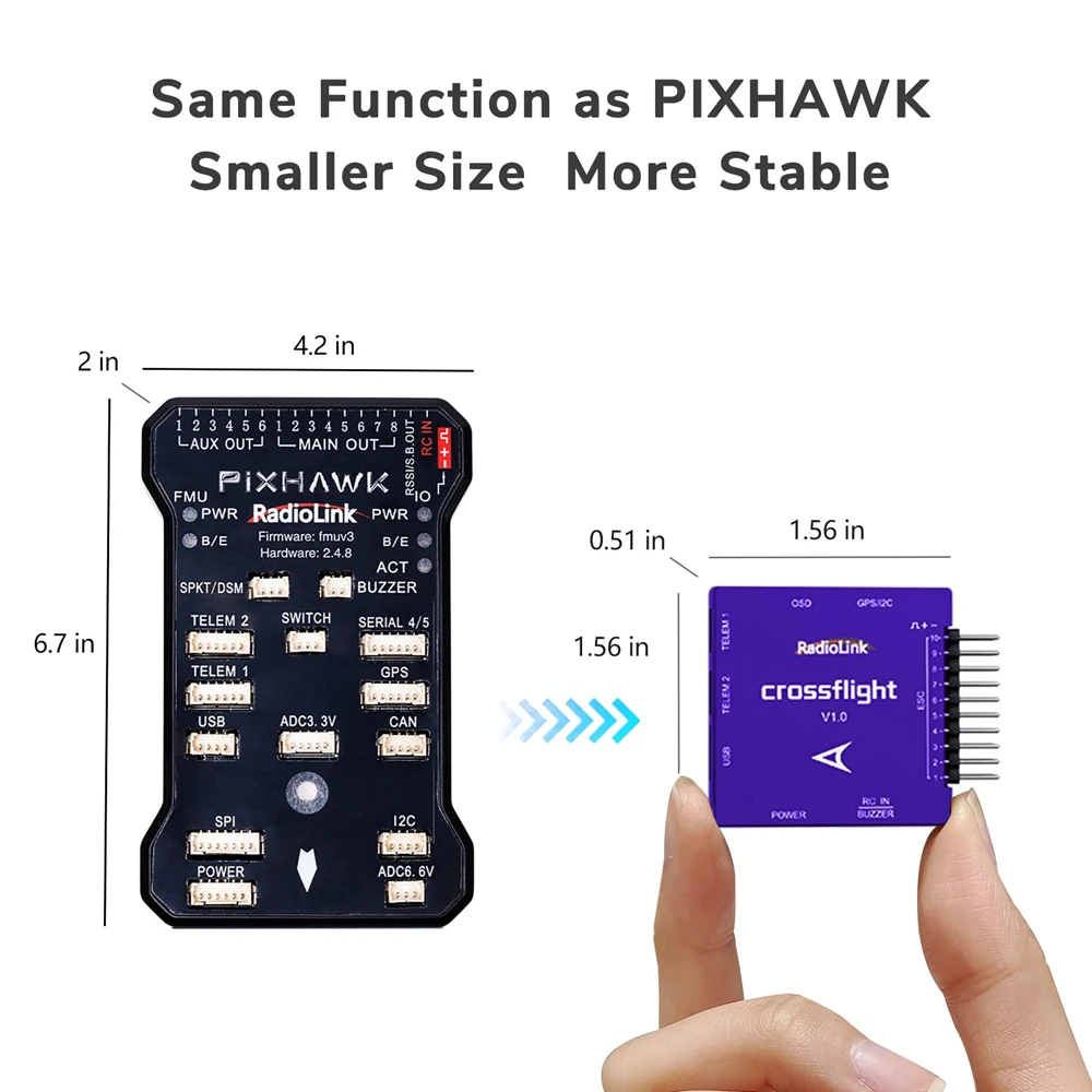 Radiolink Crossflight Flight Controller 2-12S 10 PWM FC wih OSD TS100 M10N M8N GPS