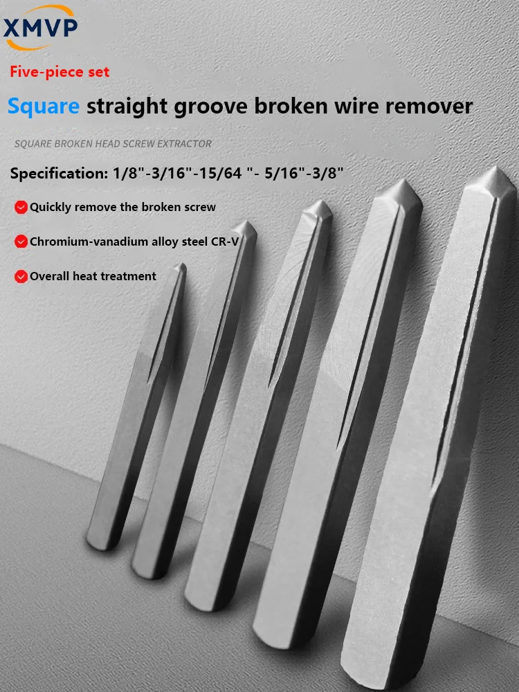 

New square straight groove straight thread remover, a special thread removal tool for broken pipes, broken ends and thread retra