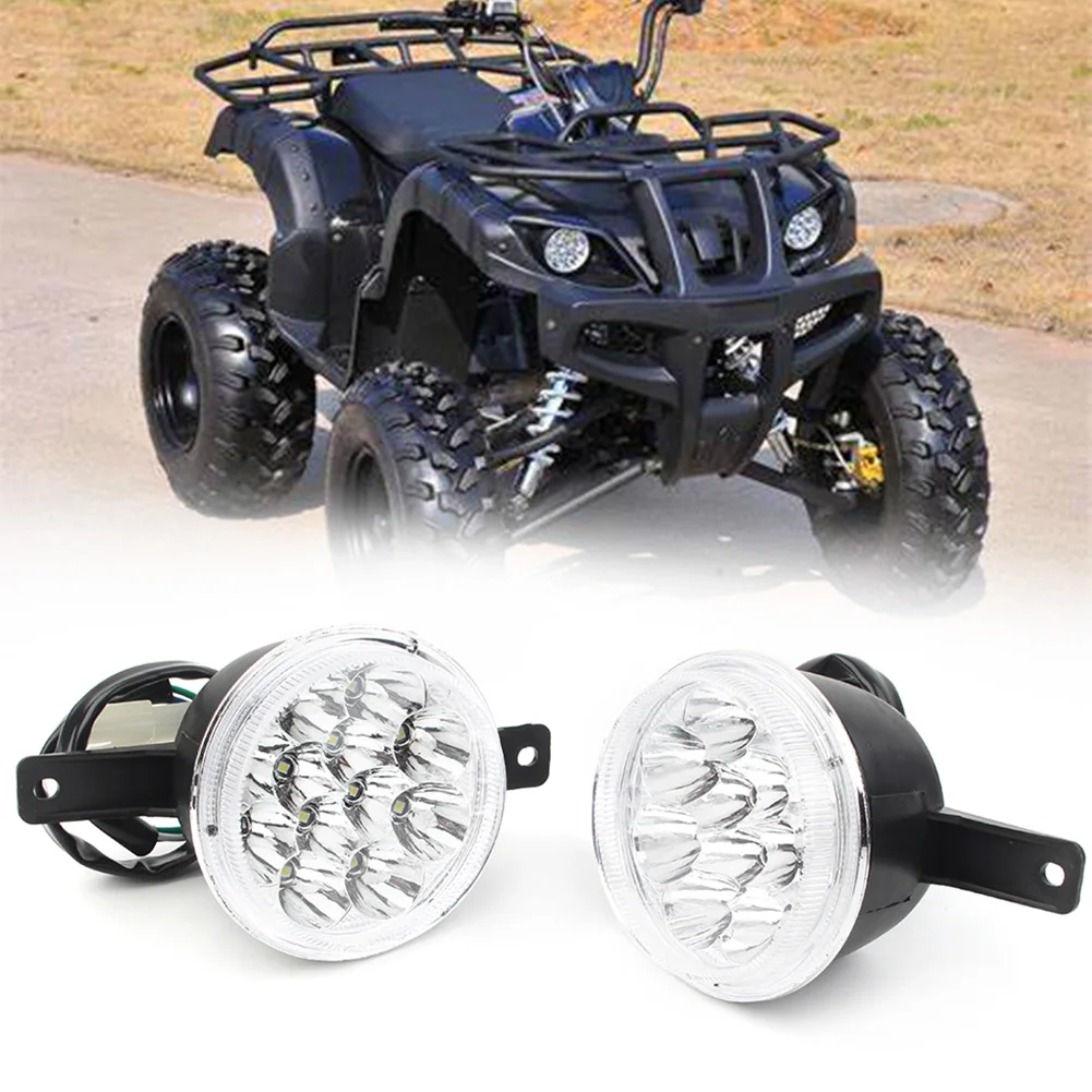 3 wire LED Headlamp Light 2Pcs For ATV Quad GY6 150CC 250CC Taotao Coolster Peace Utility