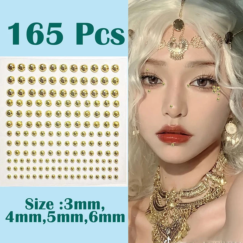 165Pcs/Sheet Face Jewelry Decoration Rhinestone Crystal Kids Toy DIY Diamond Stickers Eye Makeup Self-adhesive Nail view 4