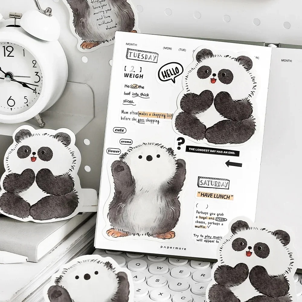 Imagem -04 - Cute Cartoon Animal Memo Pads Notas Pegajosas Panda Adorável Gato Estudante Professor Papelaria Escolar 30 Folhas