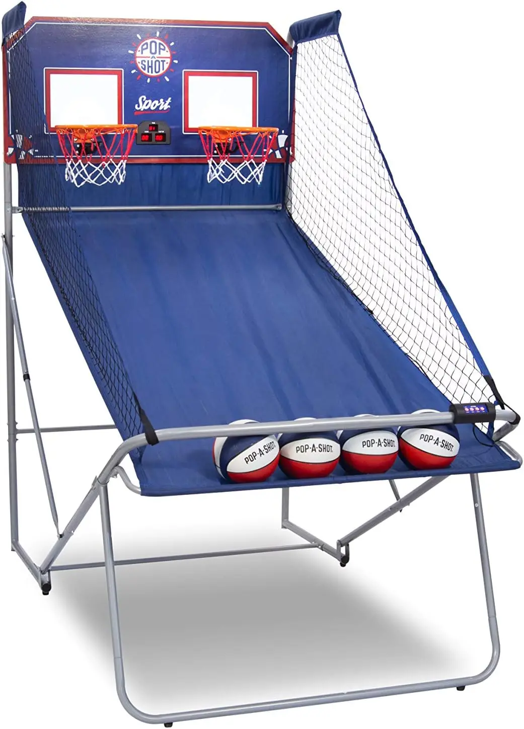 

Arcade Basketball Fun at Home Paddle Scoring 10 Game Modes 4 Balls Foldable Storage