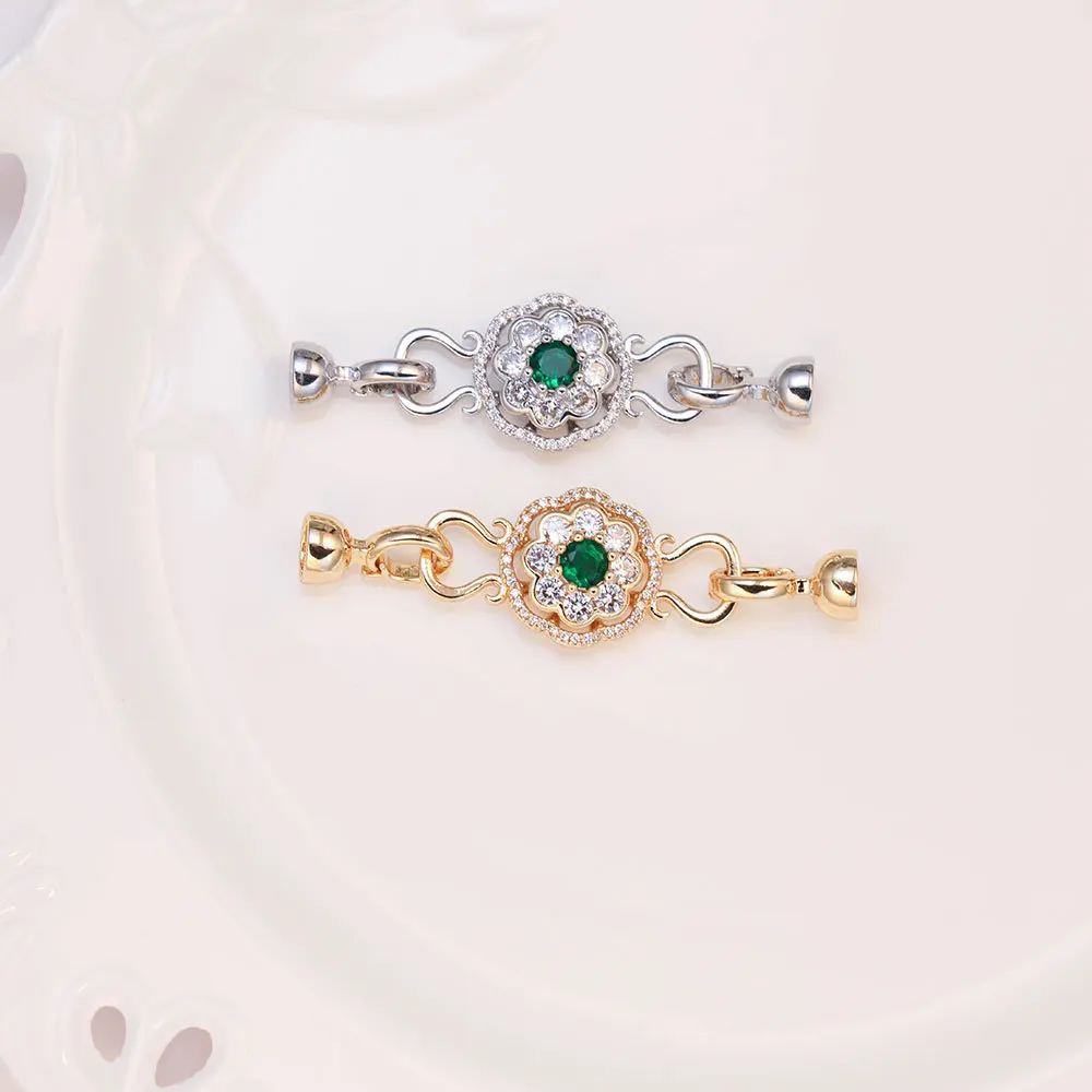 1pcs Copper-plated Gold-inlaid Zirconium DIY Pearl Chain Buckle Accessorie Necklace Bracelet Connecting Buckle Jewelry Materials