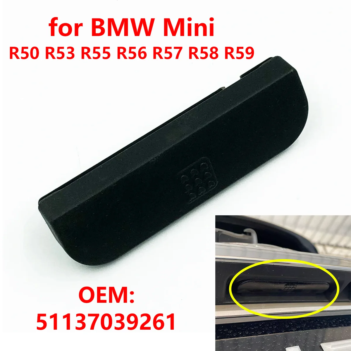 Car Rear Trunk Boot Tailgate Handle Switch Rubber Button Cover Pad 51137039261 for BMW Mini R50 R53 R55 R56 R57 R58 R59