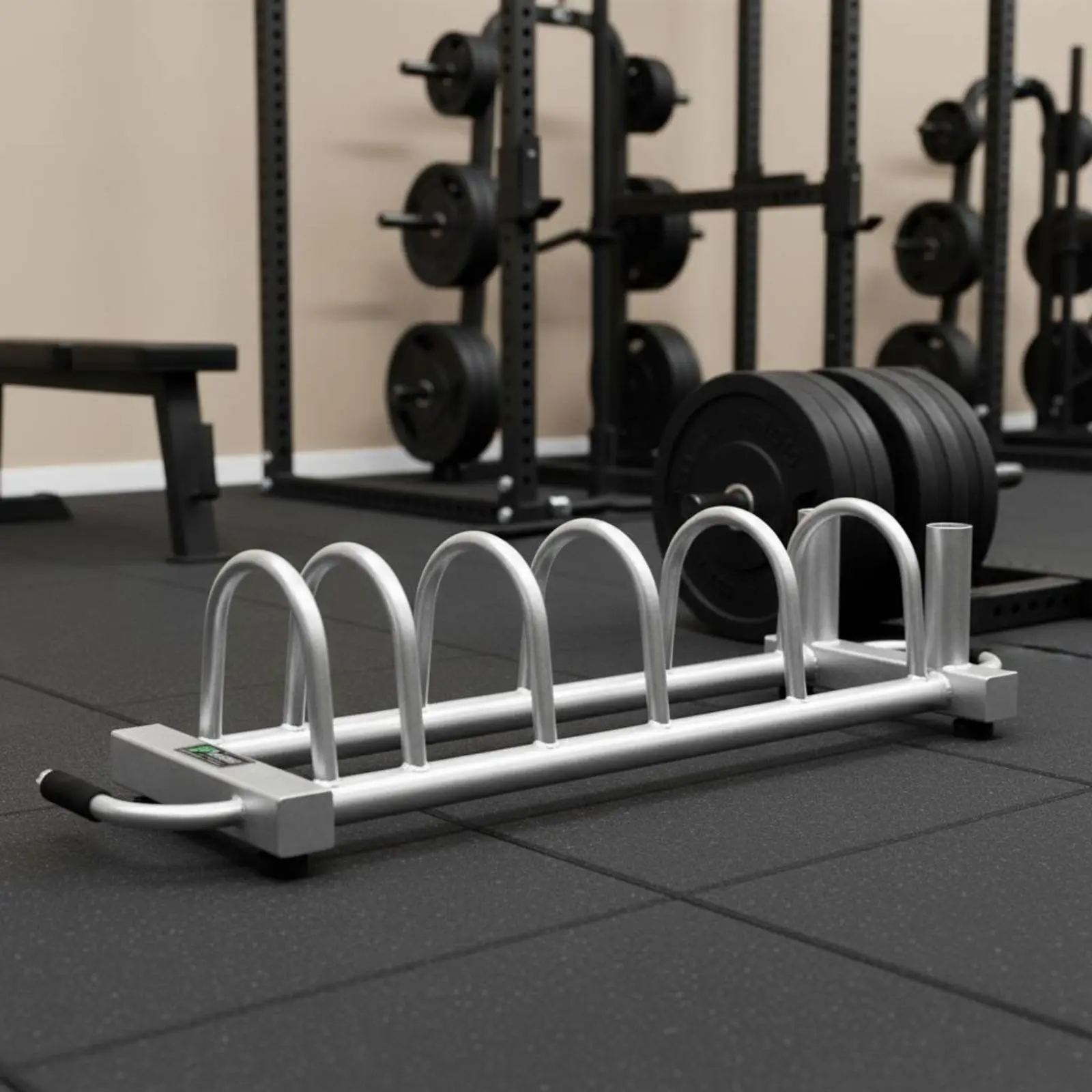 

Barbell and Plate Storage Rack Large Capacity Movable Weight Plate Stand Weight Tree Stand Space-Saving Easy to Assemble