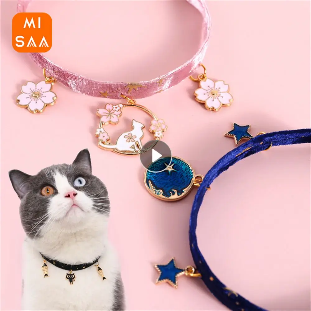 Adjustable Cat Collar Safe Individuation Made Of High-quality Velvet Material Cat And Puppy Pet Supplies Can Be Used Repeatedly