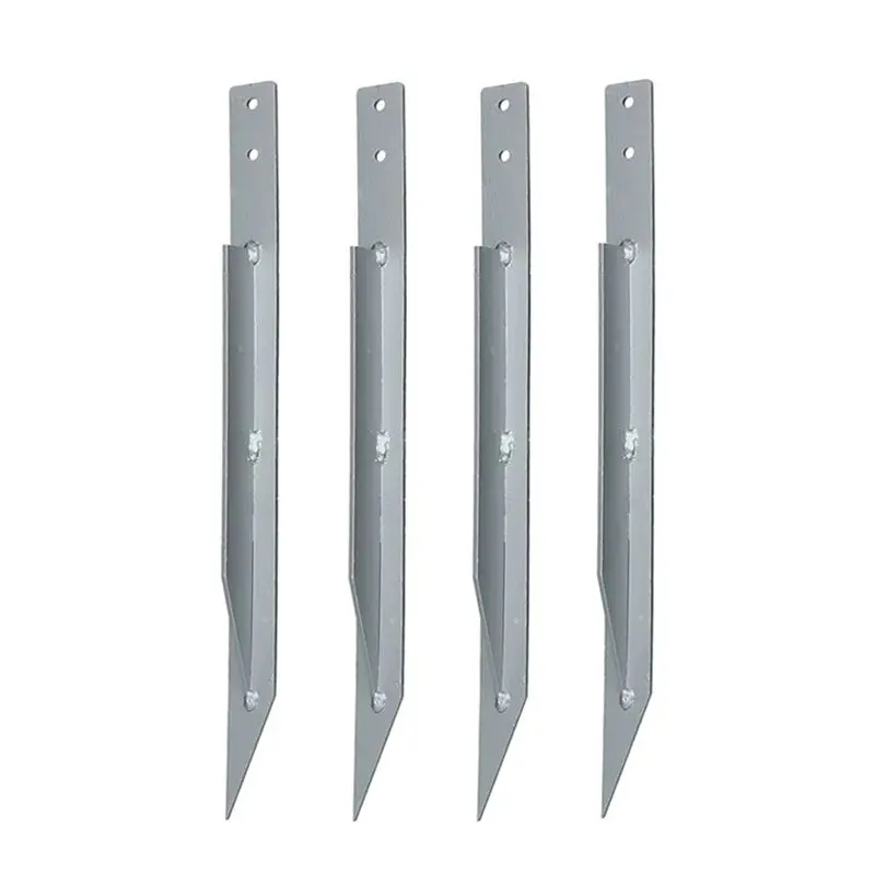 A84E-Pack Of 4 Fence Post Repair Upgraded Fence Post Anchor Ground Spike For Repair Tilted/Broken Wood Fence Post