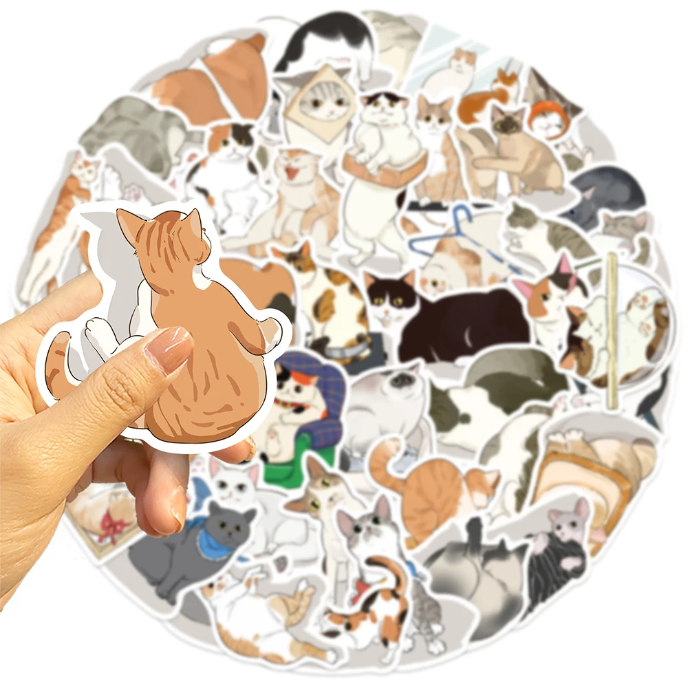 10/30/50 ชิ้นสติกเกอร์สัตว์แมวน่ารักตลกสร้างสรรค์สติกเกอร์กราฟฟิตี้สำหรับสเก็ตบอร์ดโทรศัพท์กระเป๋าเดินทางการ์ตูนสติกเกอร์กันน้ำของขวัญ