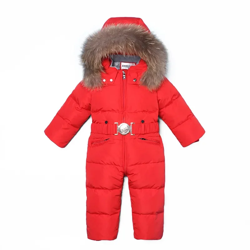 

-30 Degree Winter Children's Clothing Down Jacket Boys Outerwear Coats Thicken Snowsuits Girls Jumpsuit Infant Outfit