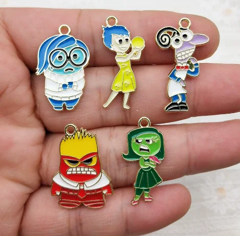 Image of 10 Stück Cartoon-Emaille-Anhänger für die Schmuckherstellung, Halsketten, Ohrringe, Armbänder, DIY-Bastelarbeiten, Geschenke