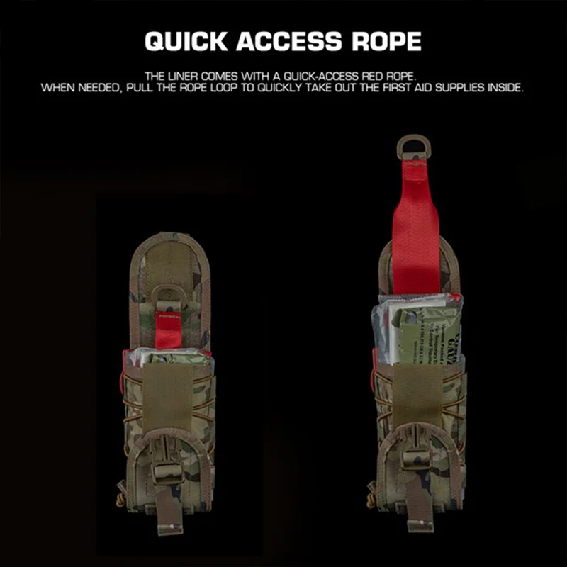 Компактная сумка первой помощи MOLLE V2, медицинская аптечка для быстрого развертывания с быстросъемной системой, предметы первой необходимости для выживания/охоты/кемпинга