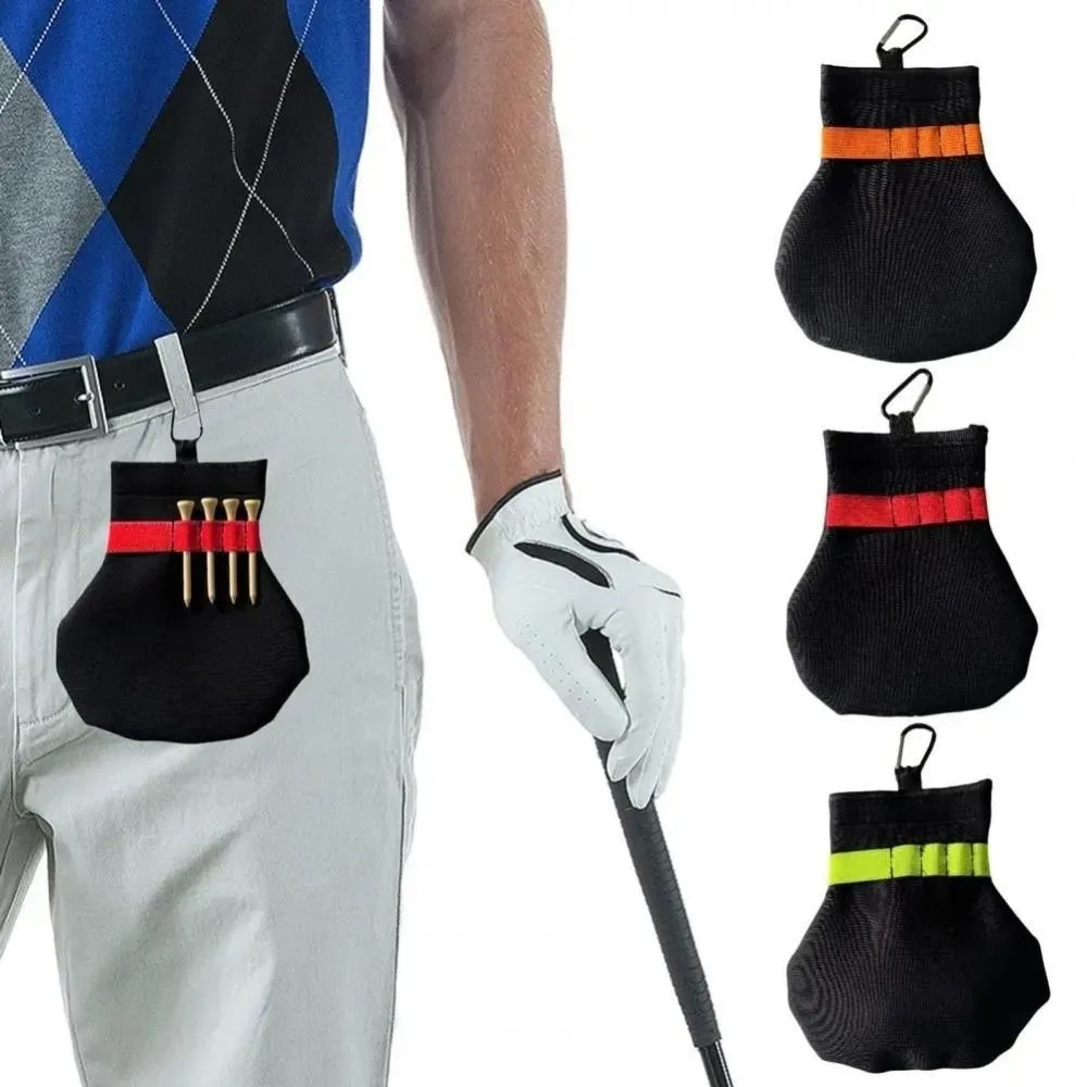 Tempat Barang Berharga Kantong Bola Golf Terylene Klip Logam Tempat Tee Bola Golf yang Luas Aksesori Golf Pelatihan Golf