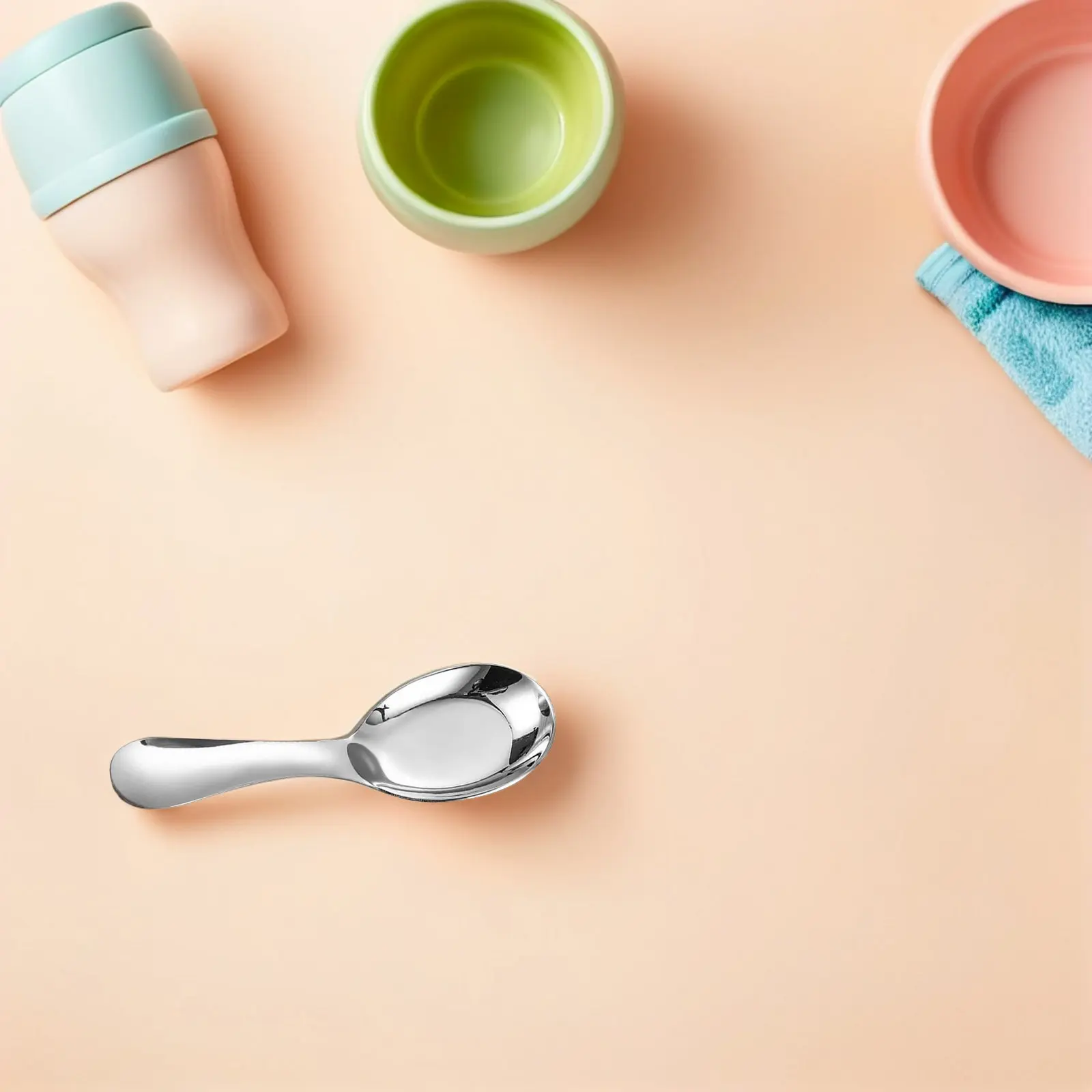 

Набор из 2 простых металлических ложек для супа и каши из нержавеющей стали