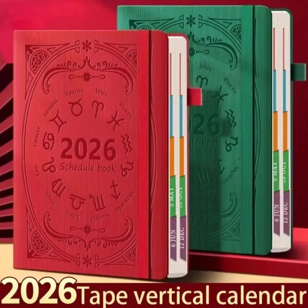 Portátil a5 2026 agenda livro para fazer lista planejador lembrete agenda livro texturizado plutônio calendário livro material de escritório