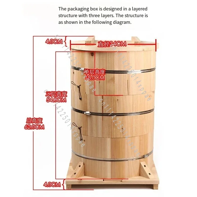Multi-layer Double King Box Small Lattice Bee Raising Chinese Medium Bee Round Barrel Beehive Raw Field Luring Bees