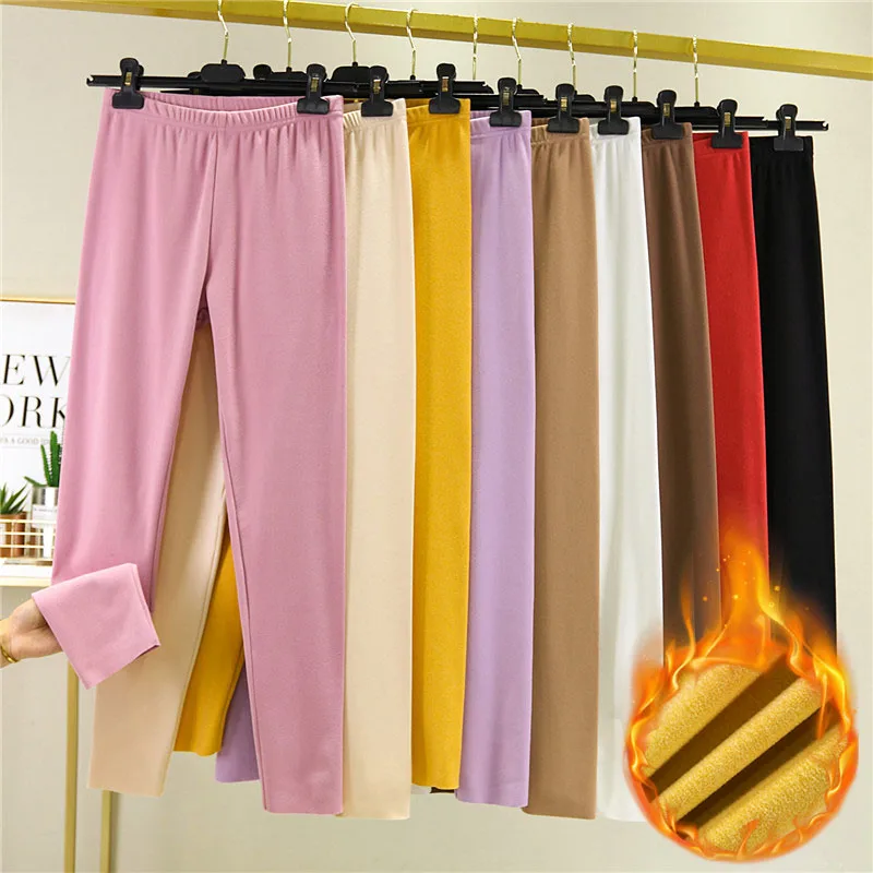 

Зимние женские термоштаны с высокой талией, облегающие, двусторонние, на флисе, больших размеров, утепленные, Dervo