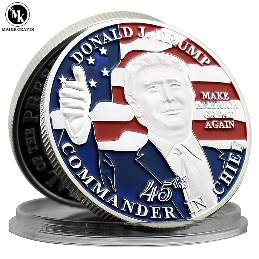 

Donald Trump Silver Coin Metal Crafts US 45th President Challenge Coin Collection Fans Gifts