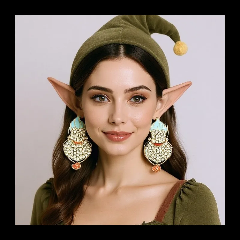 

Rhinestone Enamel Personality Creative Cartoon Character Styling Versatile Hot Selling Earrings
